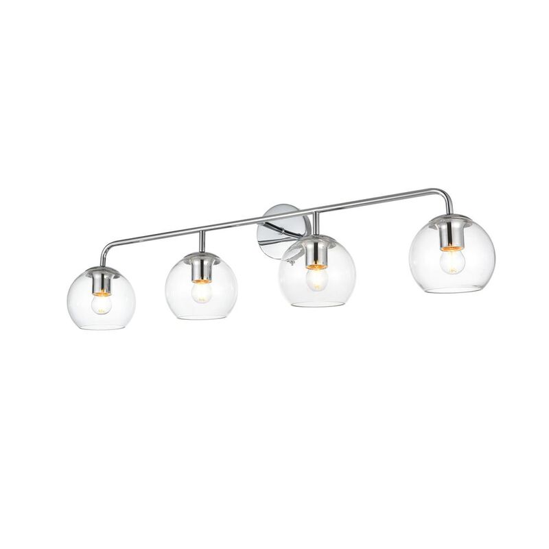 Living District Genesis 4 light Chrome and Clear Bath Sconce