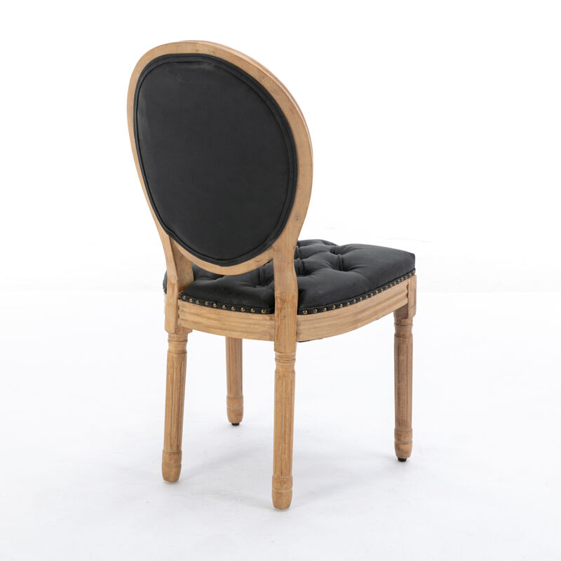Streamdale Antique French Style Wood Frame Dining Chairs Set image number 4