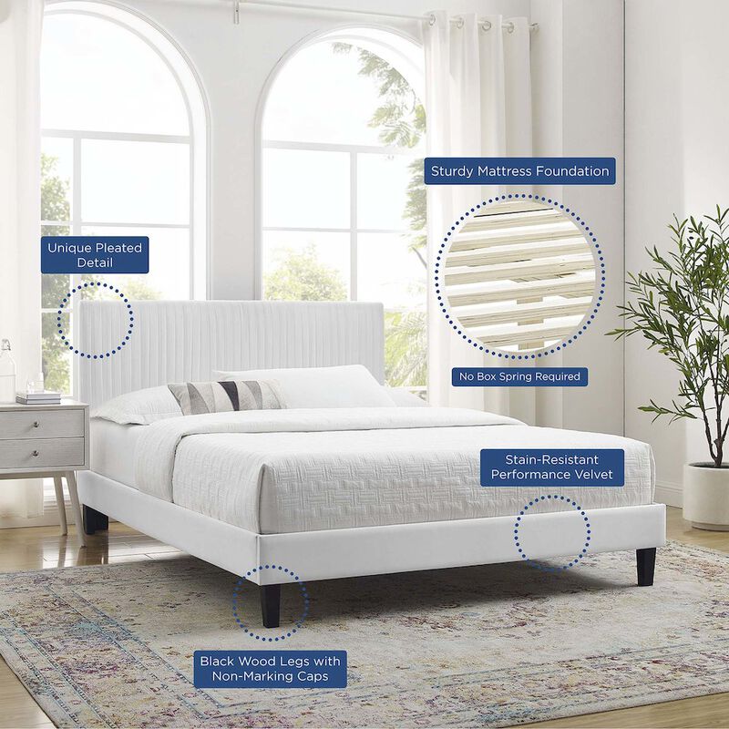 Peyton Performance Velvet Full Platform Bed image number 9