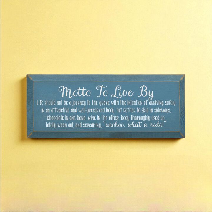 Rustic Wooden Sign Motto to Live By Chocolate and Wine Kitchen Decor