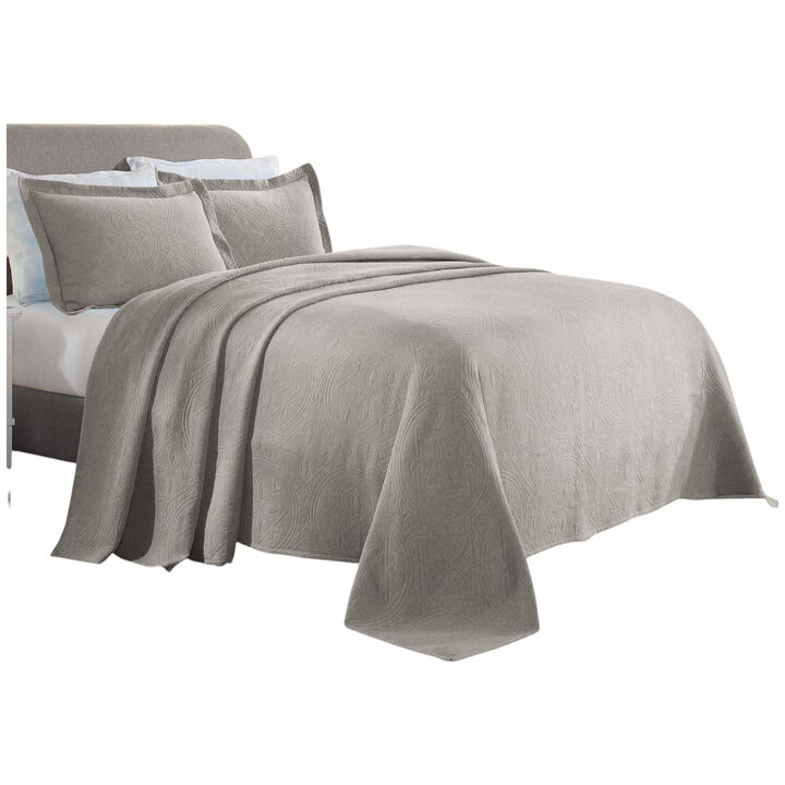 Lightweight Cotton Bedspread Set 3-Piece, Celtic Circle Patterned Matelasse