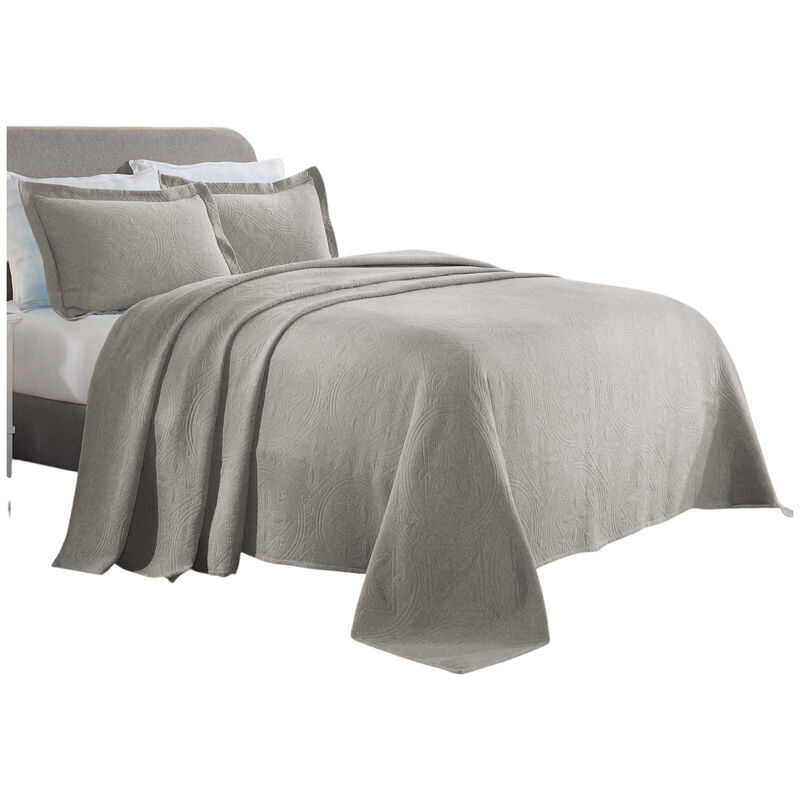 Lightweight Cotton Bedspread Set 3-Piece, Celtic Circle Patterned Matelasse image number 1