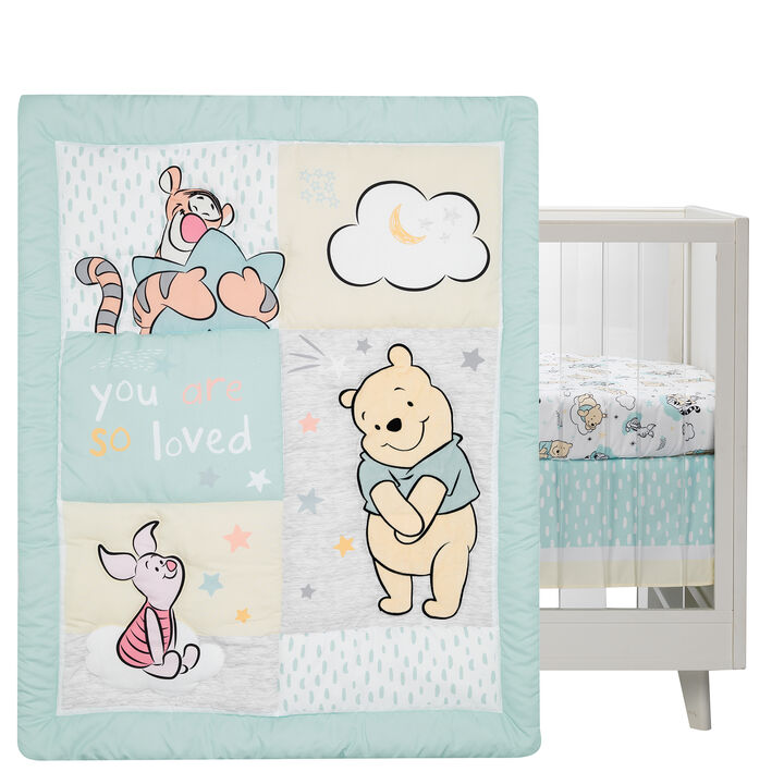 Lambs & Ivy Disney Baby Winnie the Pooh Hugs 3-Piece Nursery Crib Bedding Set