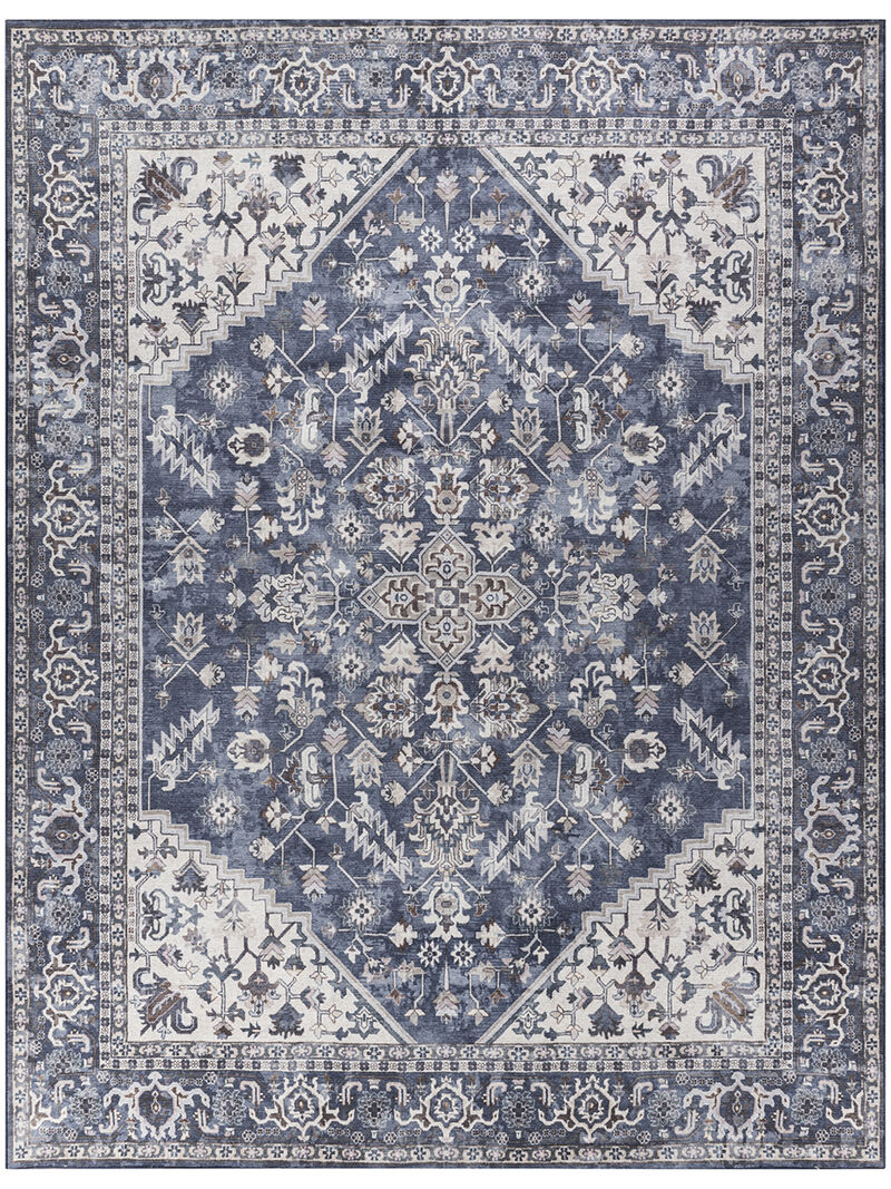 Machine Washable Series 1 SR104 Navy/Ivory 9'2" x 12' Rug