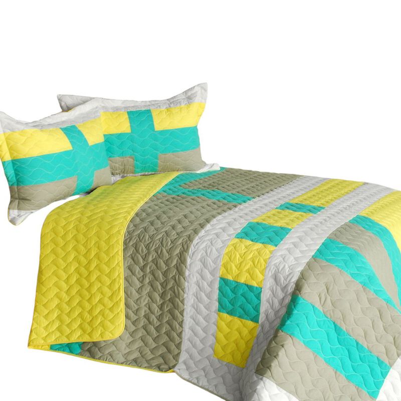 Lollipops A Patchwork Geometric Quilt Set Soft Quilted Bedroom Bedding image number 1