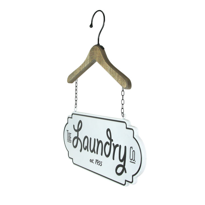 The Laundry Co. Vintage Look Hand Painted Metal and Wood Sign Wall Hanging