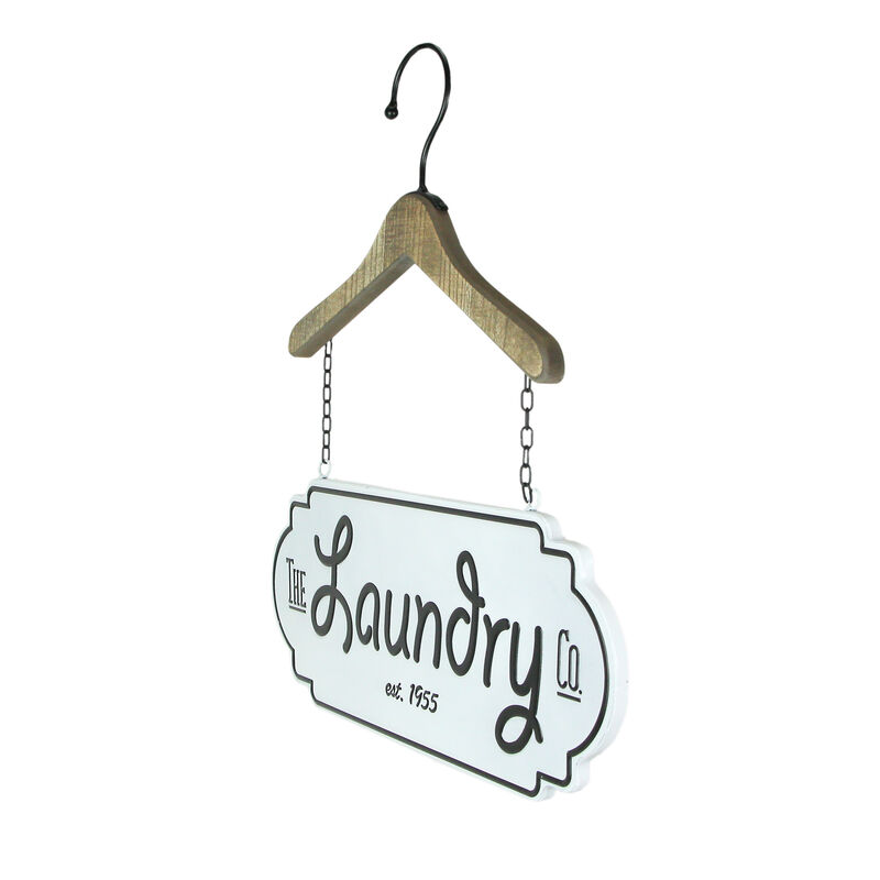 The Laundry Co. Vintage Look Hand Painted Metal and Wood Sign Wall Hanging image number 1