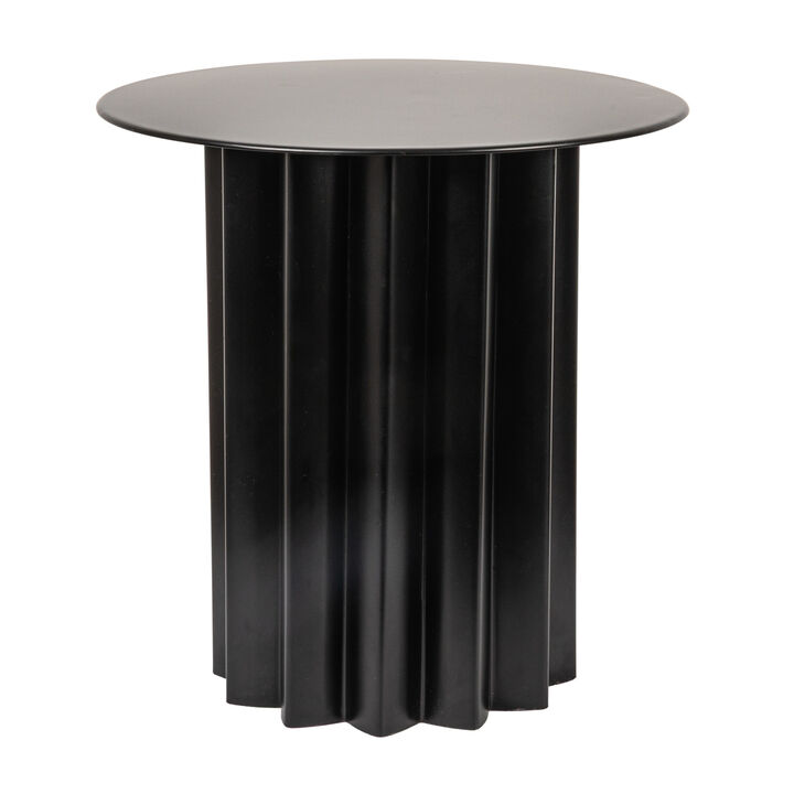 Pleated Metal Side Table, Black