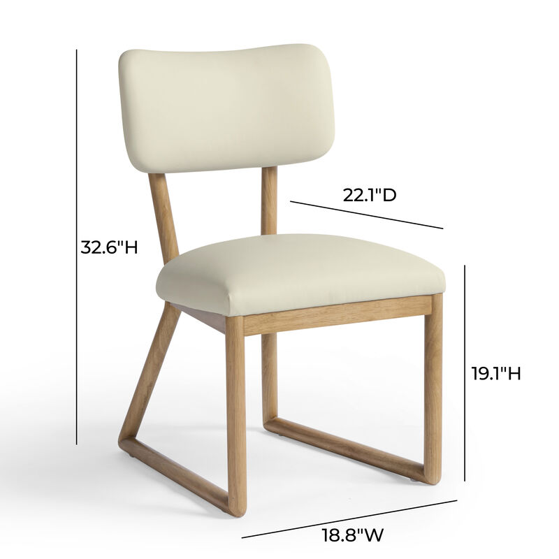 Bobbie Cream Vegan Leather Dining Chair image number 6