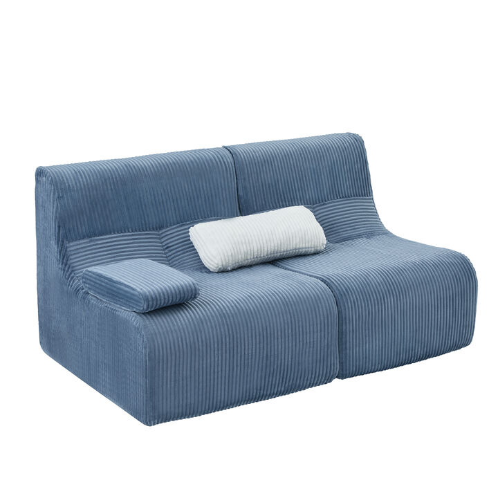 Merax Customizable Modular Sofa with Corduroy Upholstery, Easy Delivery via Compression Packaging