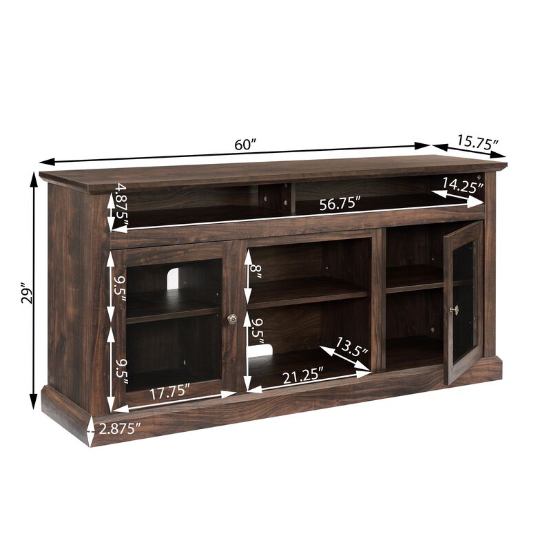 Mondawe Modern TV Media Console With 18 Inch Fireplace, Suitable For Shelving TVs Under 65 Inches image number 4