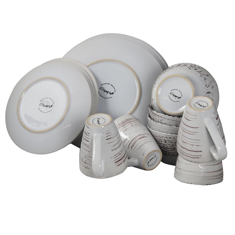 Elama Malibu Sands 16-Piece Dinnerware Set in Shell