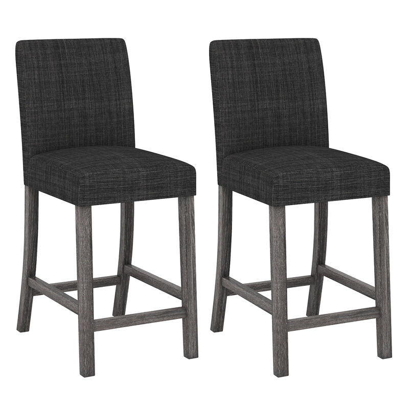 Counter Height Bar Stools Set of 2 with Back and Footrest image number 0
