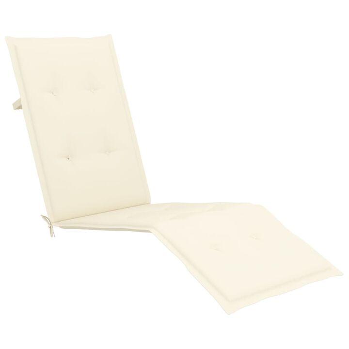 vidaXL Deck Chair Cushion Cream (29.5"+41.3")x19.7"x1.6"