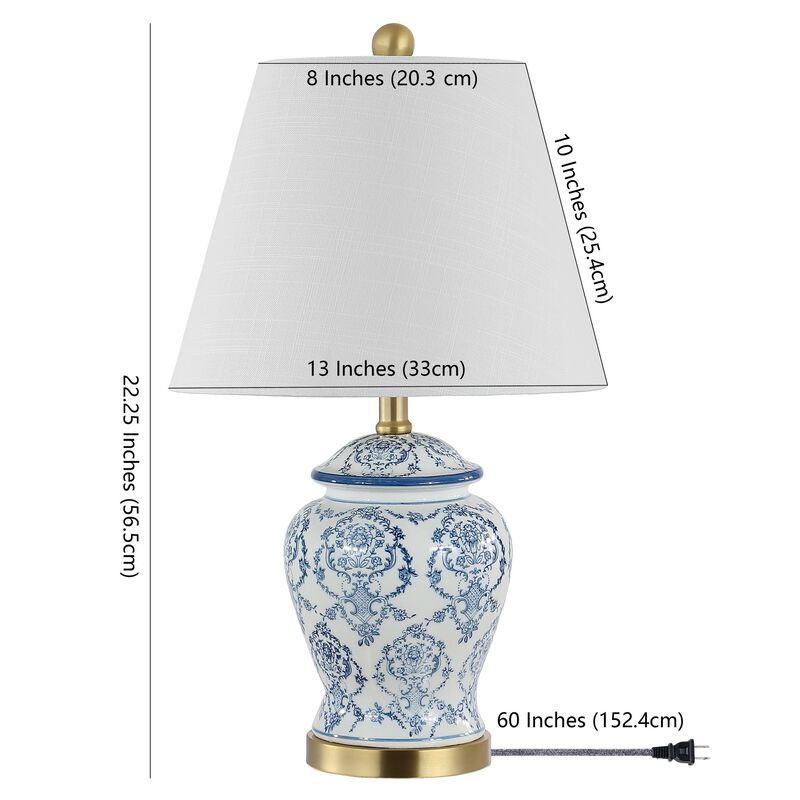 Juliana Traditional Classic Chinoiserie Ceramic LED Table Lamp
