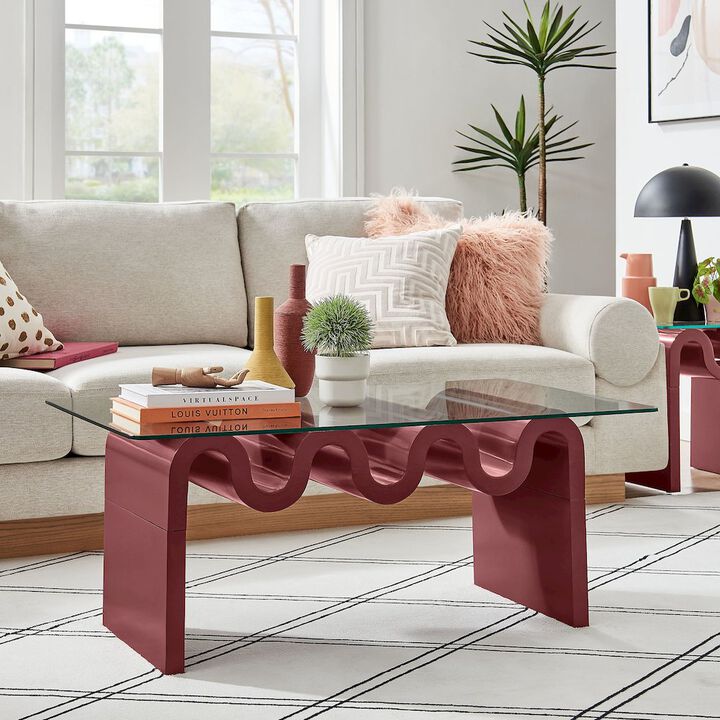 Modway Ondine Glass Top Coffee Table