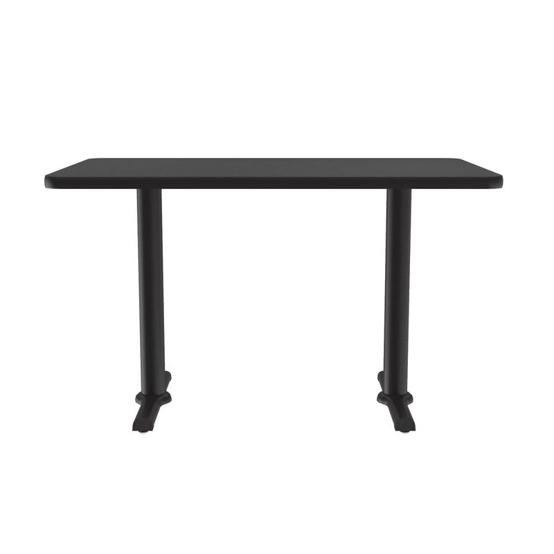 Correll Table Height Deluxe High-Pressure Caf&eacute; and Breakroom Table 30x60, RECTANGULAR, BLACK GRANITE, BLACK