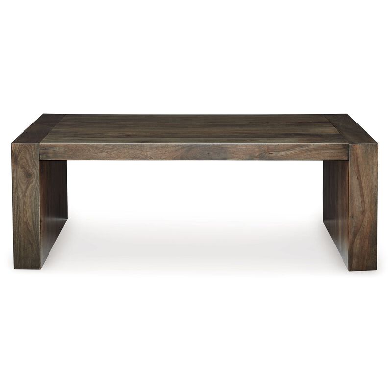 Dreg Cocktail Coffee Table with Diamond Cut Design, Brown Panel Legs