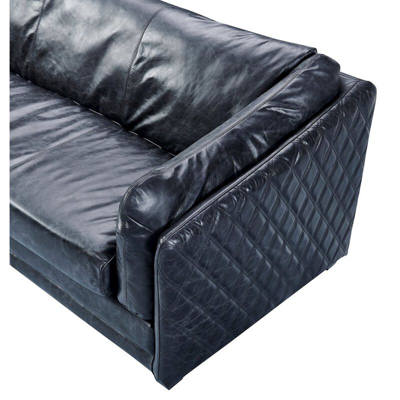 Crafters and Weavers Waco Rustic Modern Love Seat - Slate Leather