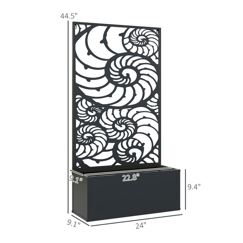 Hivvago Outdoor Metal Planter Box with Built-In Trellis image number 2