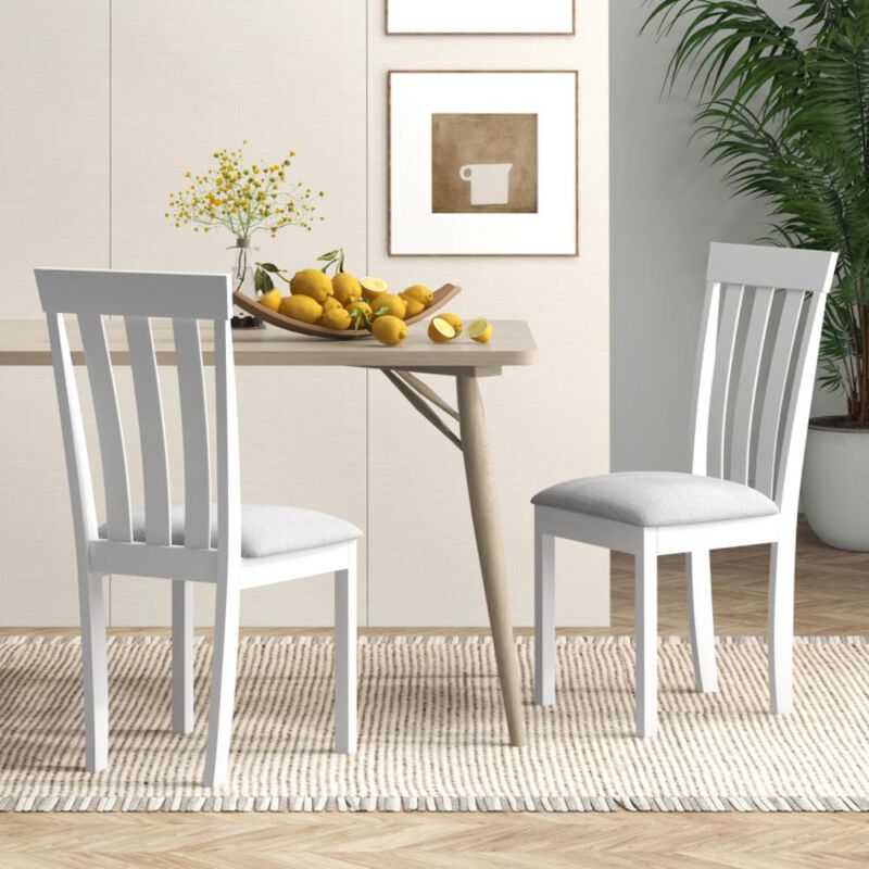 Hivvago Dining Chair Set of 2 Upholstered Wooden Kitchen Chairs with Padded Seat and Rubber Wood Frame