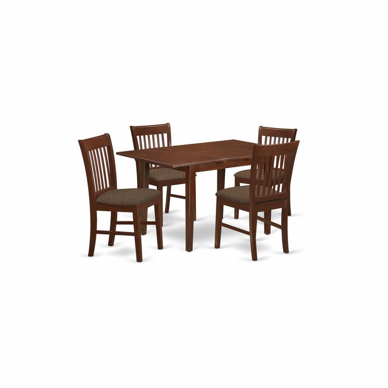 5 Pc Kitchen nook Dining set - Table with a 12in leaf and 4 Dining Chairs