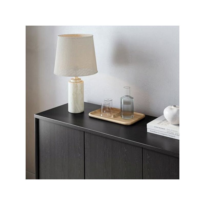 Prepac Finnley Sideboard Cabinet Buffet Black Oak Engineered Wood with Storage