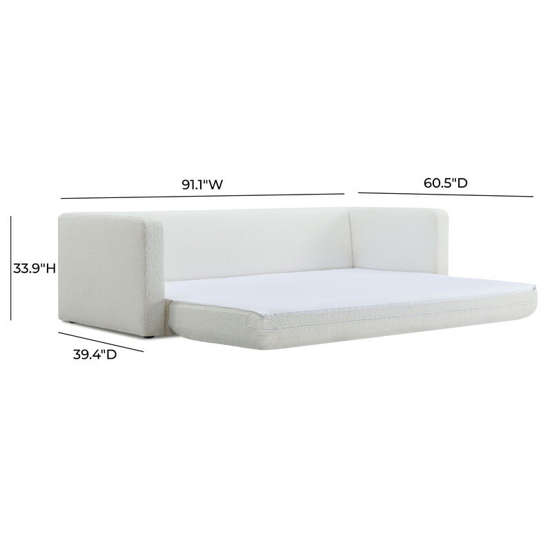 Ryan Cream Upcycled Linen Sofa Bed image number 9