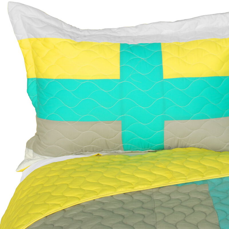 Lollipops A Patchwork Geometric Quilt Set Soft Quilted Bedroom Bedding image number 4