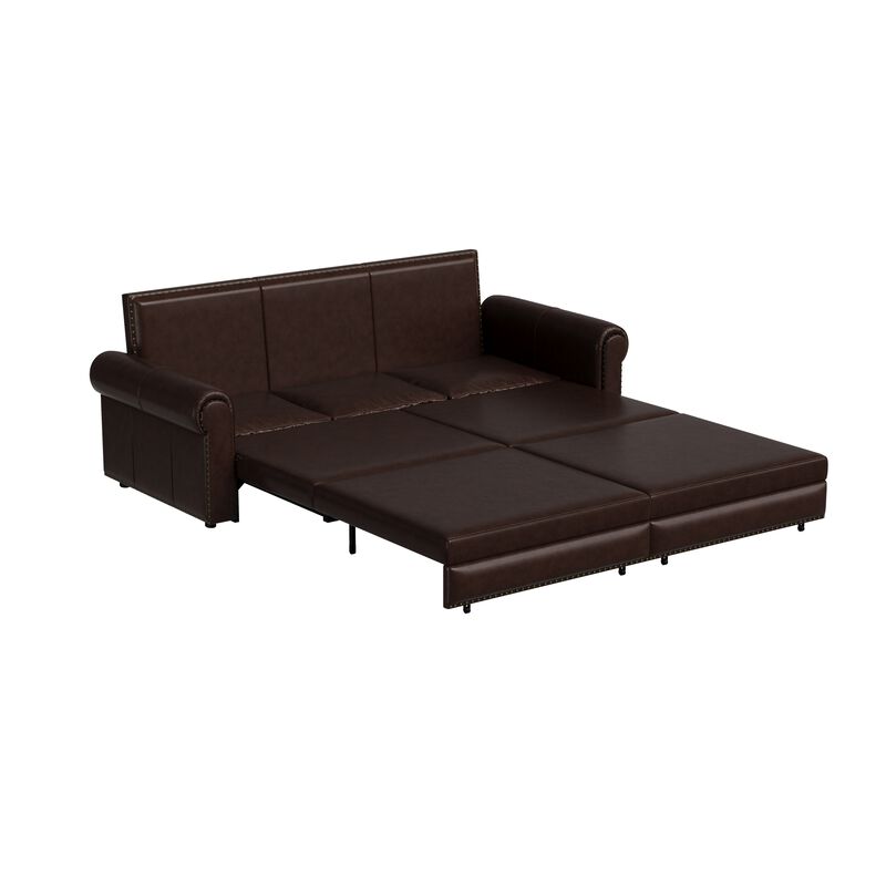 Merax 3-in-1 Faux Leather Convertible Sleeper Sofa