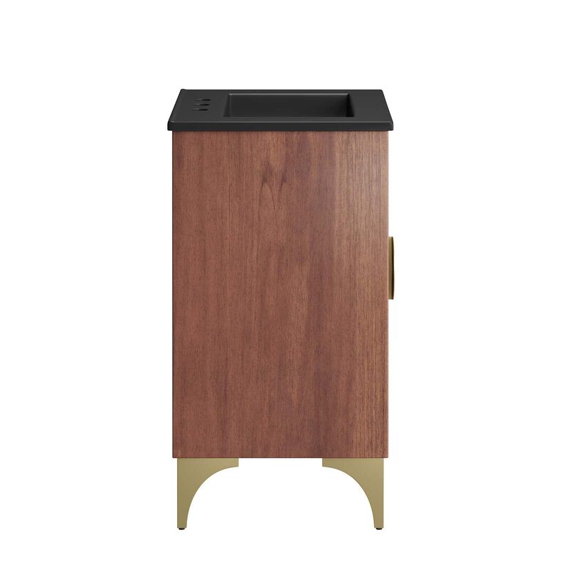 Modway Daylight Bathroom Vanity Cabinet with Ceramic Sink Basin, 24 Inch, Black Walnut image number 2