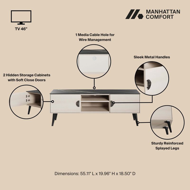 Haley TV Stand in Black Marble