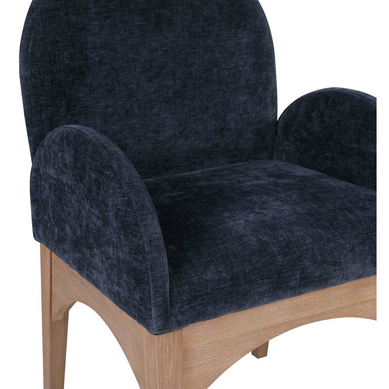 Meridian Furniture Waldorf Navy Chenille Fabric Dining Chair