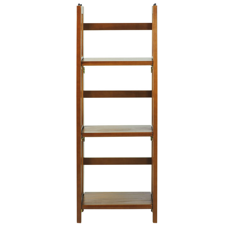 Casual Home 3-Shelf Folding Bookcase (14" Wide)-Honey Oak