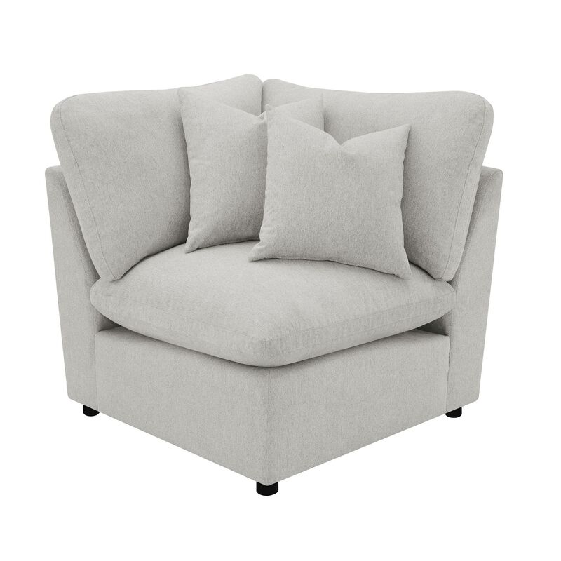 Biny 5pc L Shape Modular Sectional Sofa, Light Gray, Power Reclining - Benzara