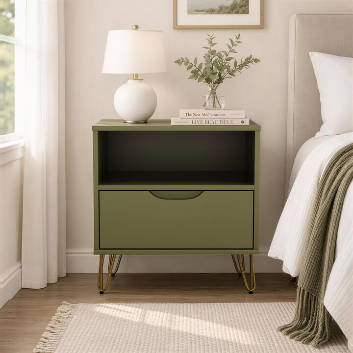 Avira Green Nightstand