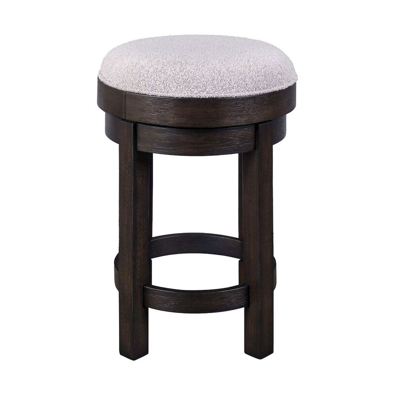 Liberty Furniture Swivel Console Stool 25" Height  - Peppercorn Oak Wood with Taupe Linen image number 2