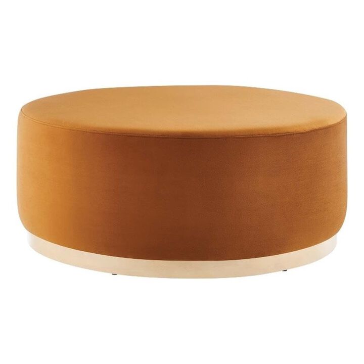 Modway Large 38" Round Performance Velvet Upholstered Upholstered Ottoman
