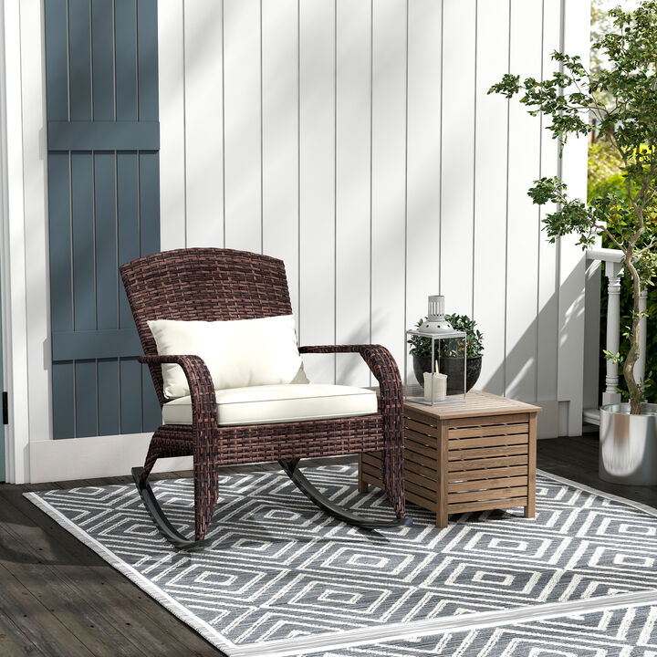 Hivvago High Back Wicker Rocking Chair