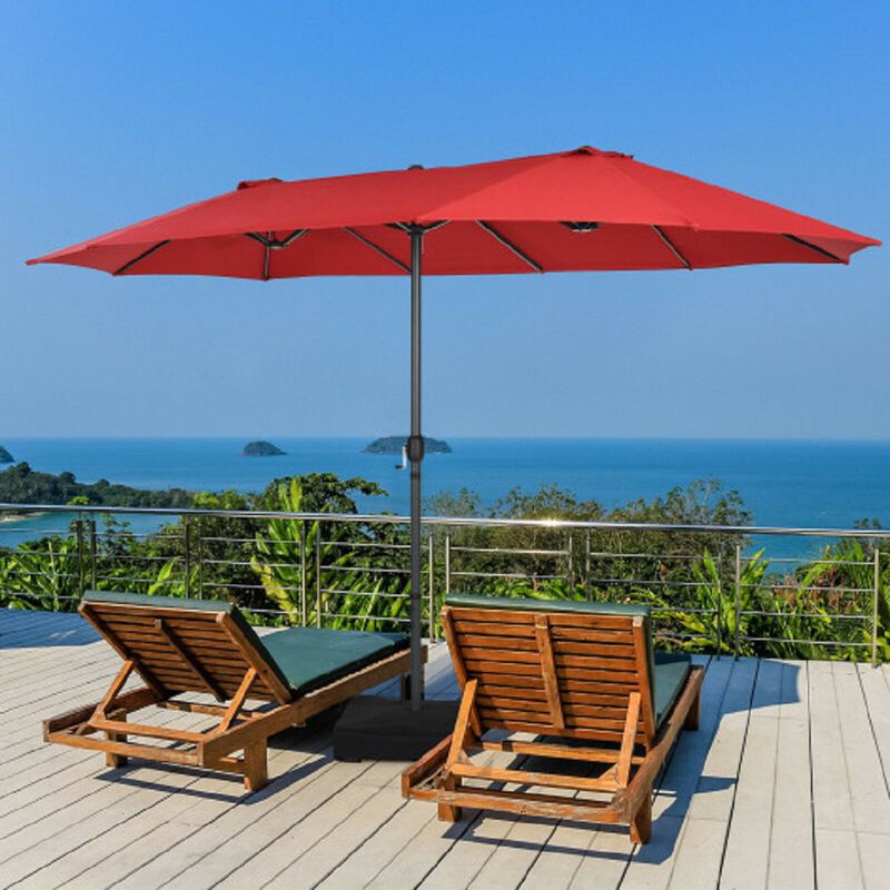 Double-Sided Patio Umbrella with 12-Rib Structure for Extra Stability image number 1