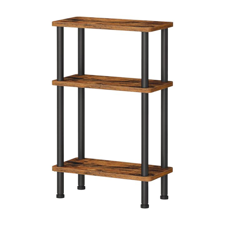 Narrow 3-Tier Side Table No Tools Required, Small Space Storage Shelf