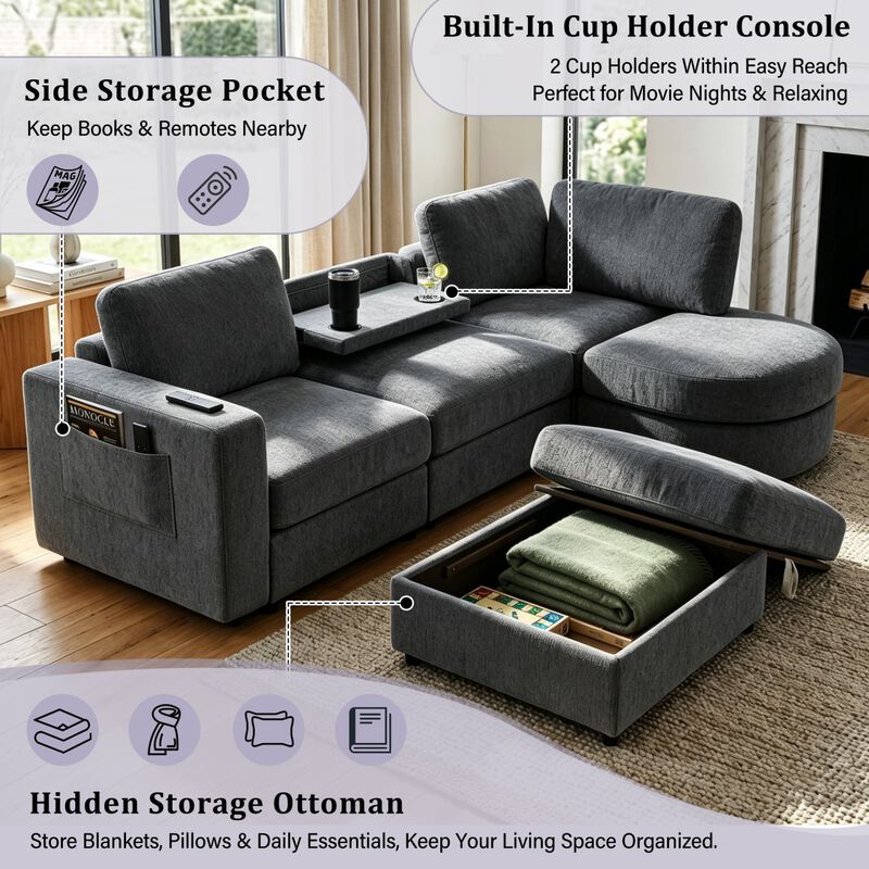 Krasul U Shaped Sectional Sofa image number 3