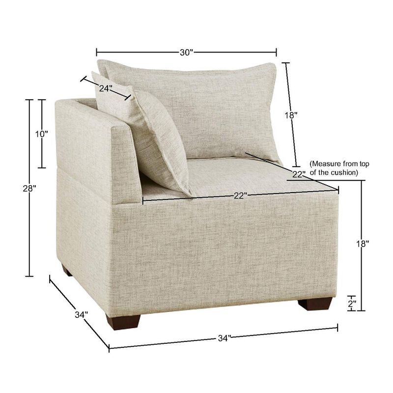 Gracie Mills Wolfe Harmony Corner Lounge Modular Chair - Armless Chair