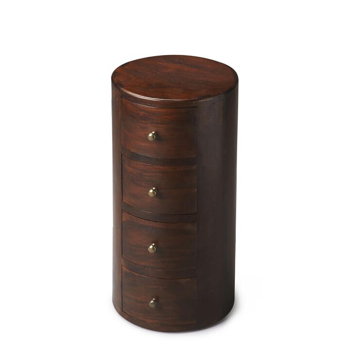 Butler Specialty Company Liam Solid Wood End Table with Storage, Dark Brown