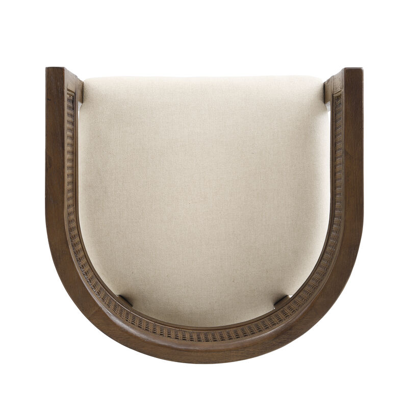 Christopher Knight Home Imamu Contemporary Rubberwood Upholstered Counter Stools with Curved Rattan Back (Set of 2)