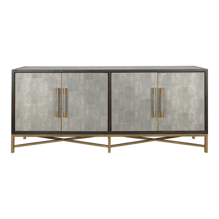 Starlight Canyon Home Gray Sideboard Cabinet with Brass Detailing Unique Credenza