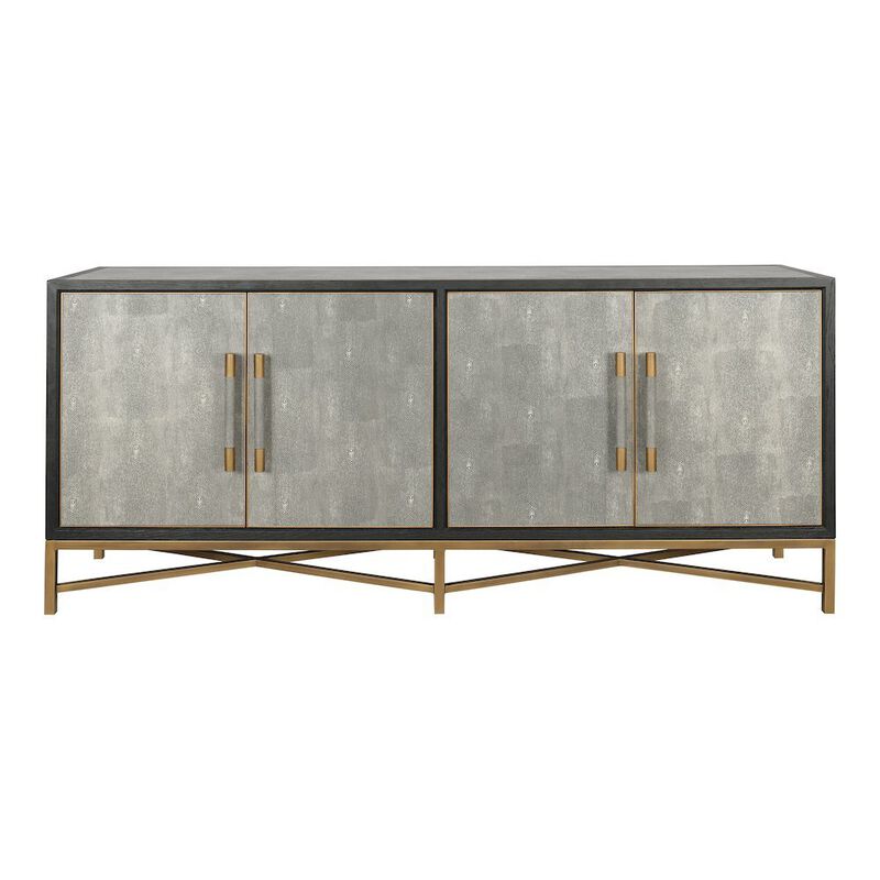 Starlight Canyon Home Gray Sideboard Cabinet with Brass Detailing Unique Credenza image number 1