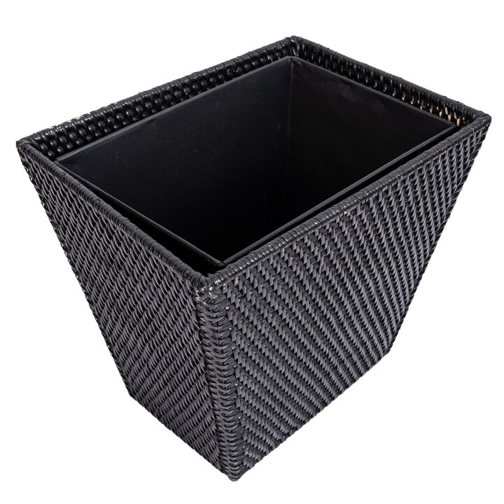 Saboga Home&trade; Rectangular Tapered Waste Basket with Metal Liner