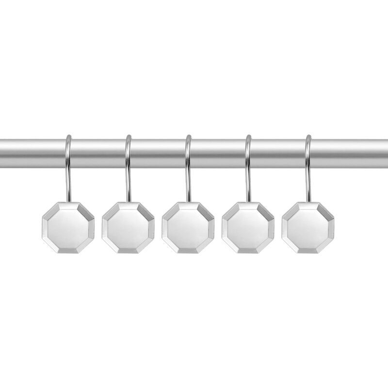 Zinc Shower Curtain Hooks, Set of 12 image number 6