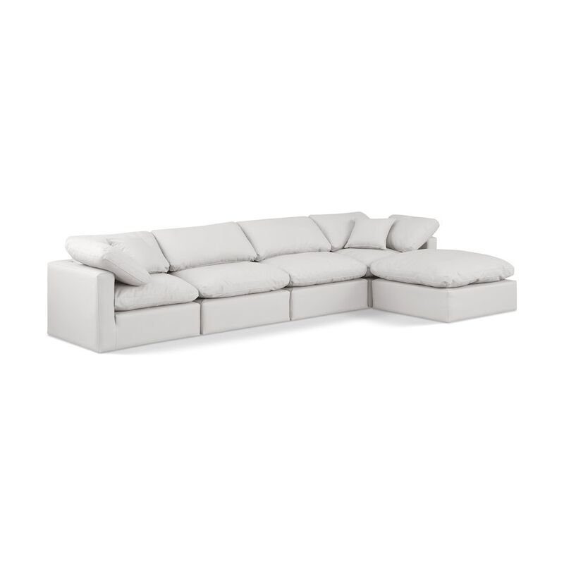 Meridian Furniture Indulge Cream Vegan Leather Modular Sectional